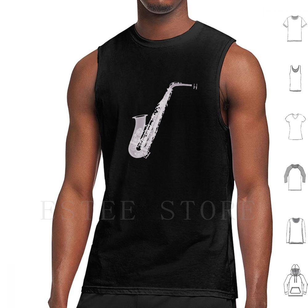 Musical Instrument Images - Canottiere per sassofono-X-Ray Canottiera senza maniche