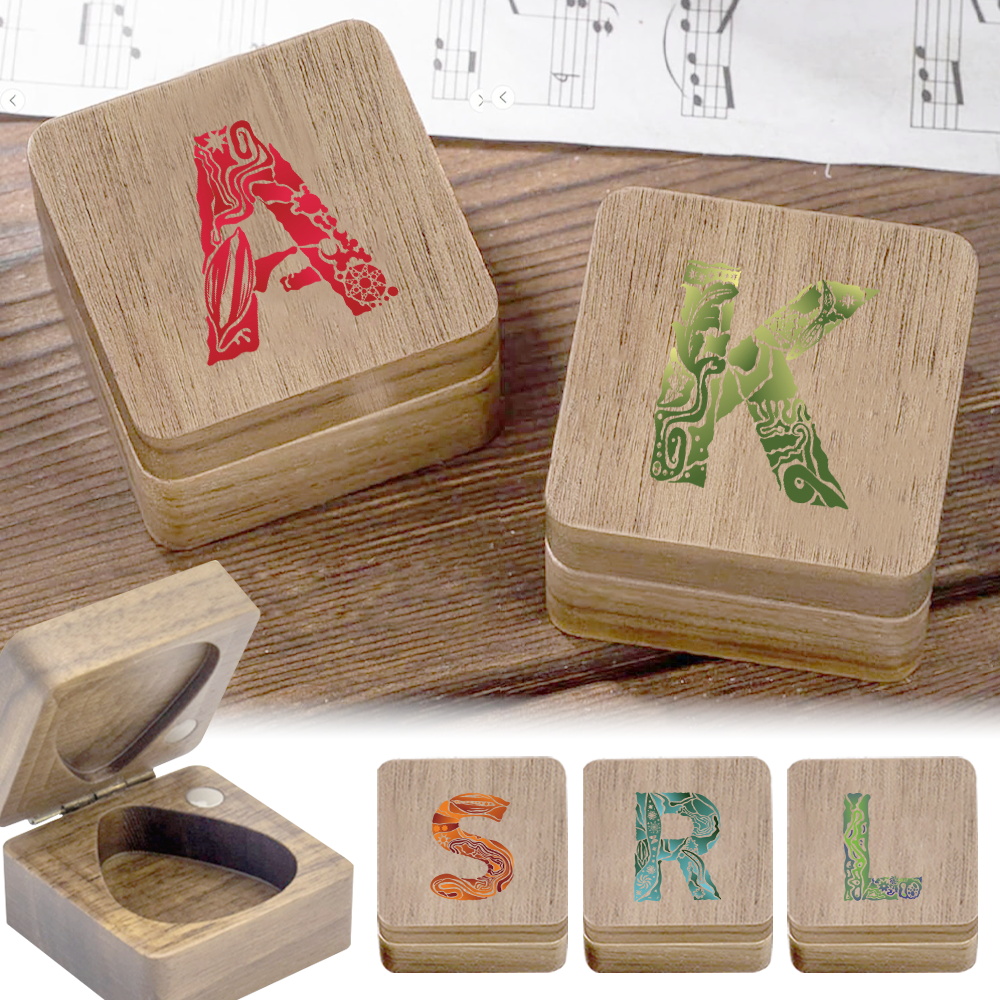 Musical Instrument Images - 1pc in legno Ukulele Pick Scatola