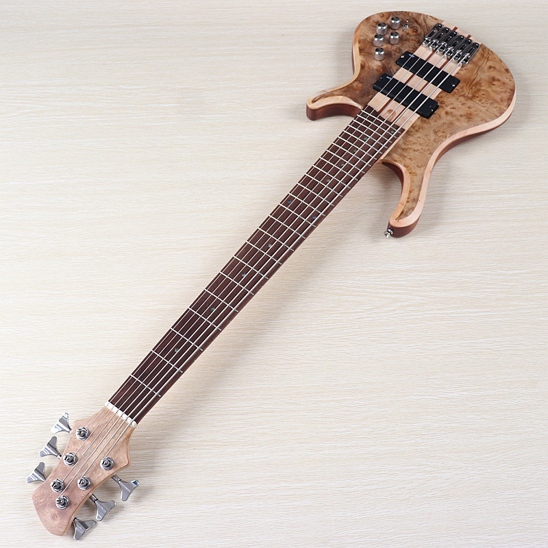 Bass Guitar Fretless - Basso elettrico attivo Tree Burl Top