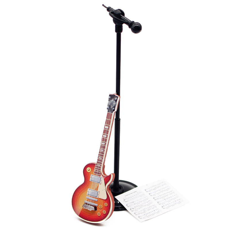 Musical Instrument Images - 1:12 Dollhouse miniatura chitarra microfono foglio