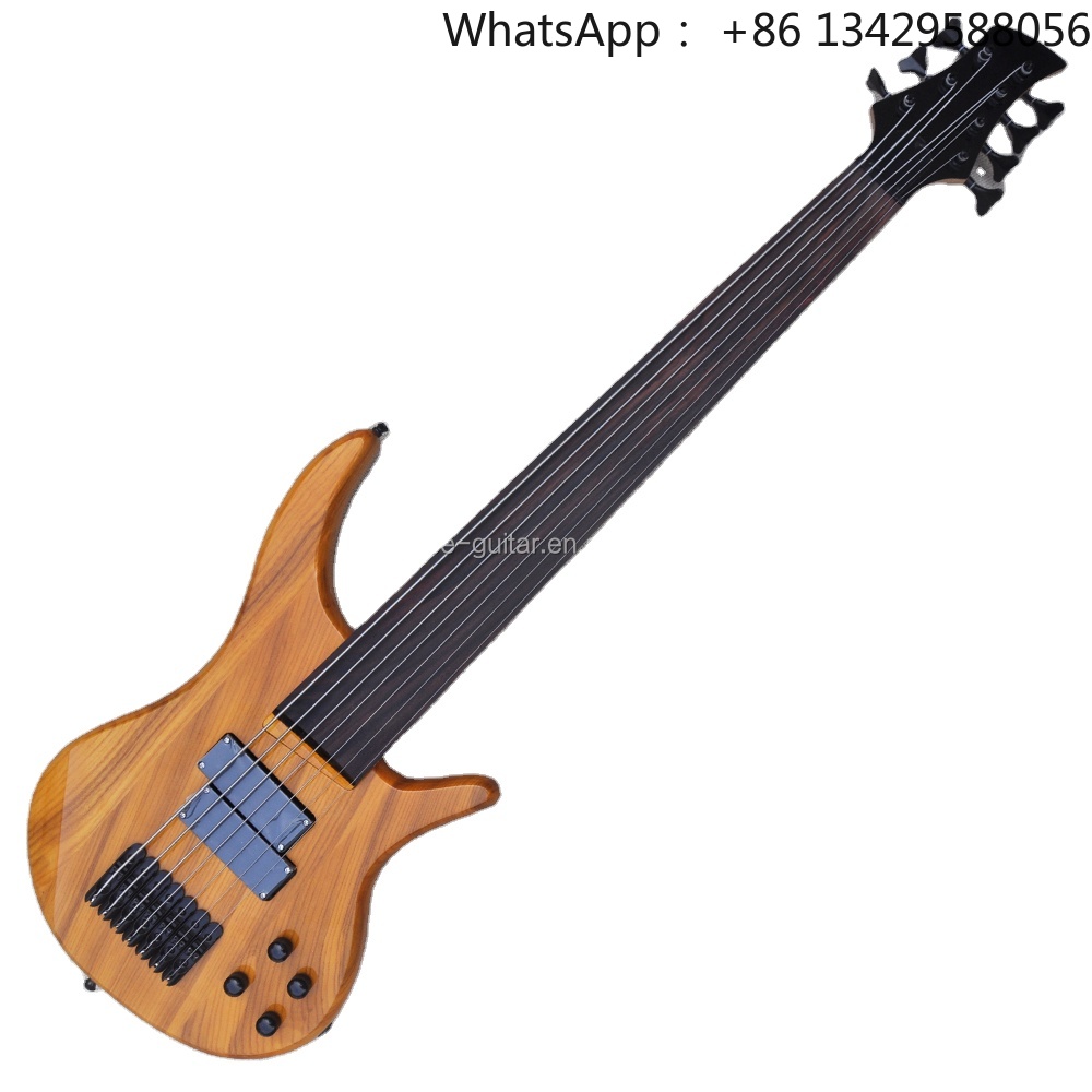 Bass Guitar Fretless - Basso Elettrico Flyoung Giallo a 7