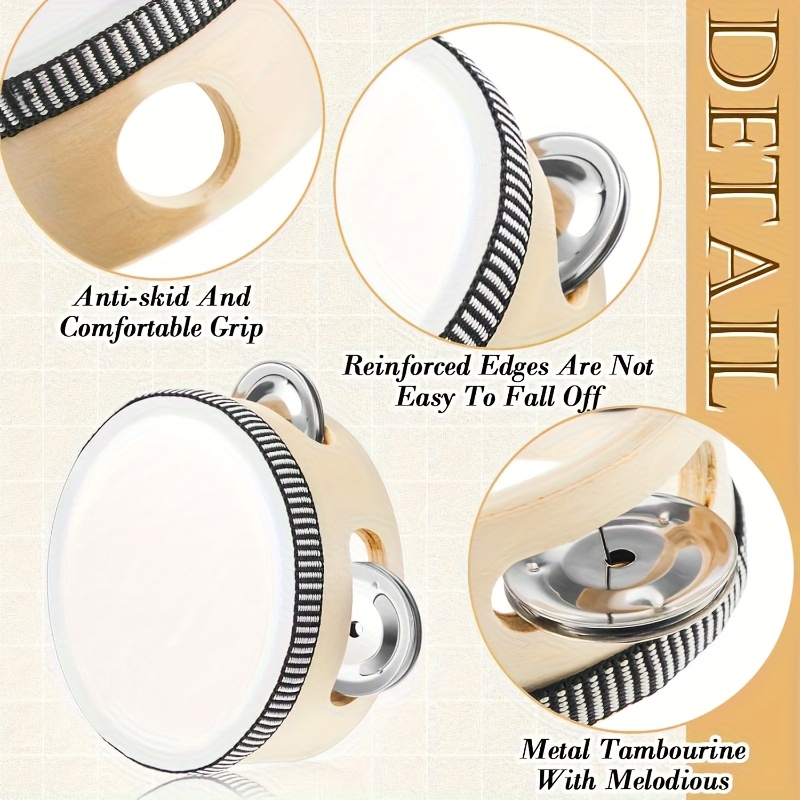 1/3 Tamburelli in Legno da 6/8 - Tambourine Hand Drum recensione e prezzo